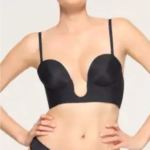 SKIMS Deep Plunge Shapewear Bra Onyx XS - Picture 1 of 7